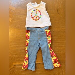 American Girl  Julie Blue Denim Jeans with Floral Trim